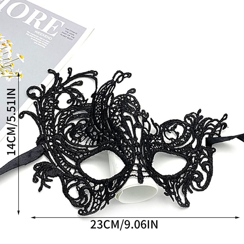 2pcs Black Lace Masquerade Masks For Couple Venetian Cosplay Costume Halloween Carnival Prom Wedding Party Half Face Masks Prop