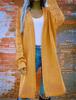 Cross2026 Autumn Winter Plus Size Solid Color Knit Cardigan for Women - European American Fashion Sweater Coat