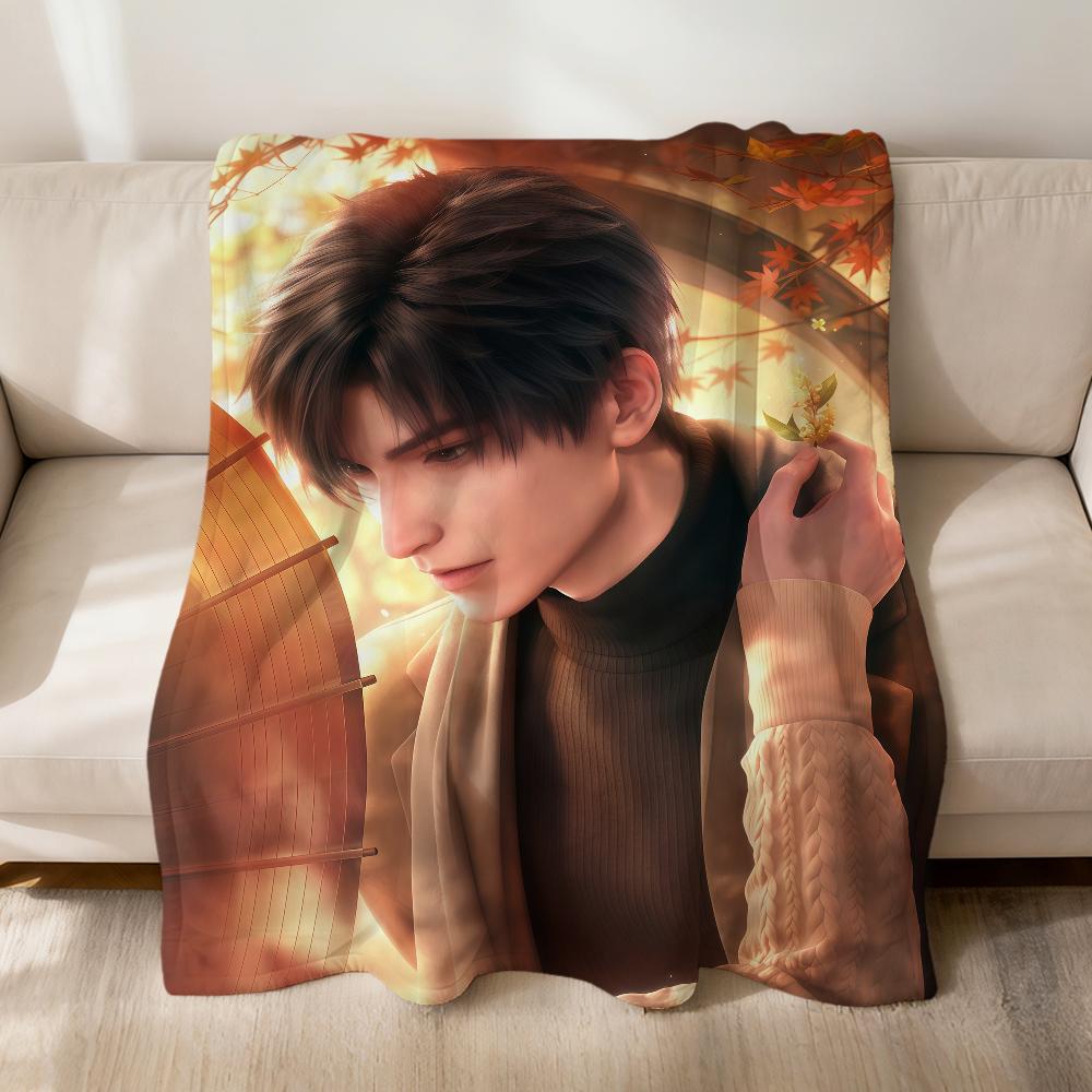 

Caleb Rafayel Love and Deepspace game Flannel soft warm plush blanket sofa living room pet hogar bedroom gift home Car portable 75x90cm