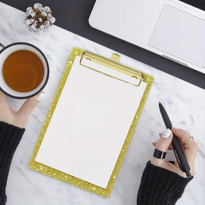 1 Piece Glitter Acrylic Office File Clipboard Student Supplies, Meeting Minutes, Doctor Nurse Writing Pad Pad - Perfect for File Storage