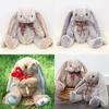Plush Rabbit Toy With Checkered Bow Decor For Kids Gift And Home Decor