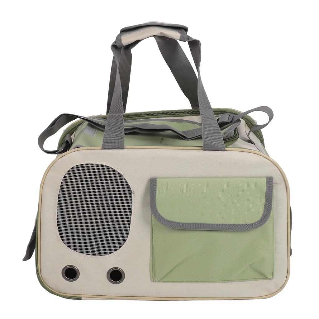 Foldable Pet Carrier Bag Oxford Cloth Steel Wire Frame Breathable Cat Travel Handbag with Adjustable Strap for Outdoor