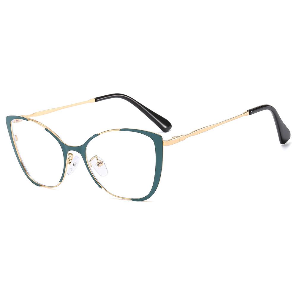 Brand Design Retro Small Cat Eye Patchwork Color Femal Frame Photochromic Anti Blue Light Computer Women Custom Reading Glasses
