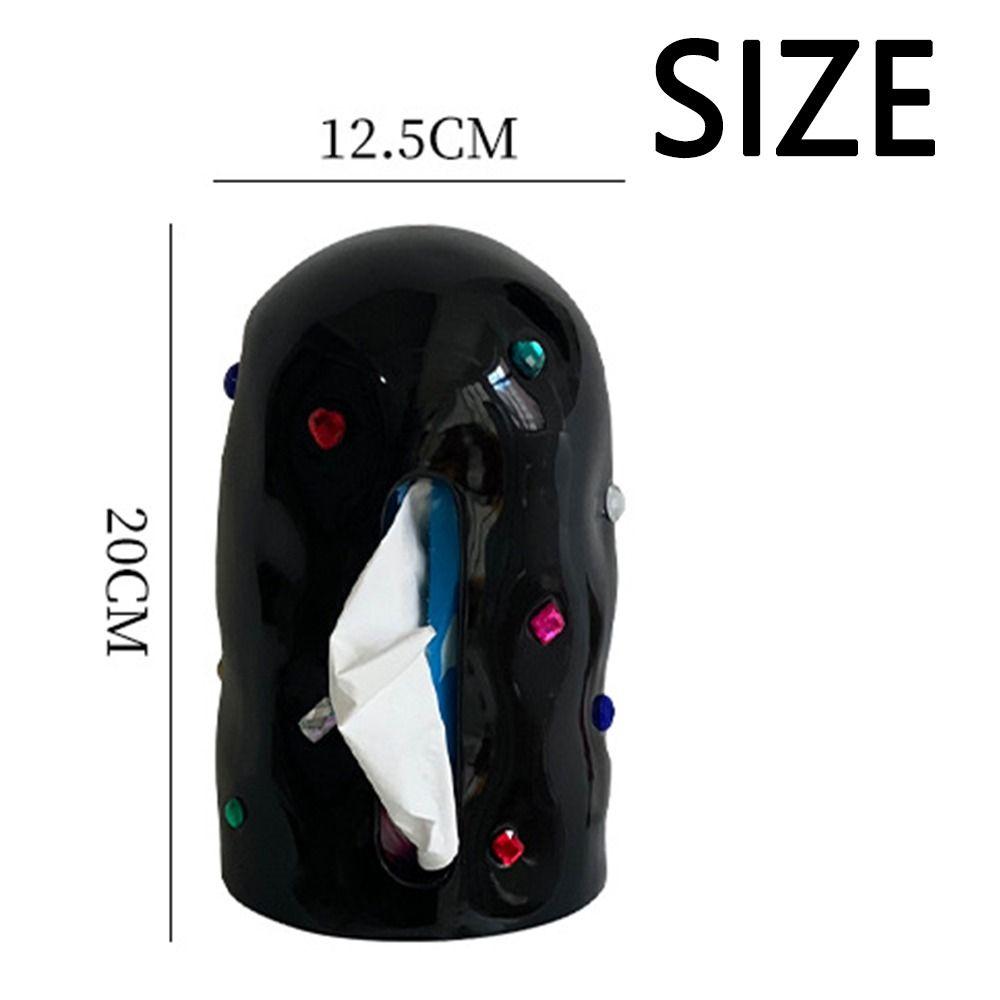 INS-Style Colored Stone Paper Dispenser Creative Gem Napkin Paper Box  Desktop Decoration