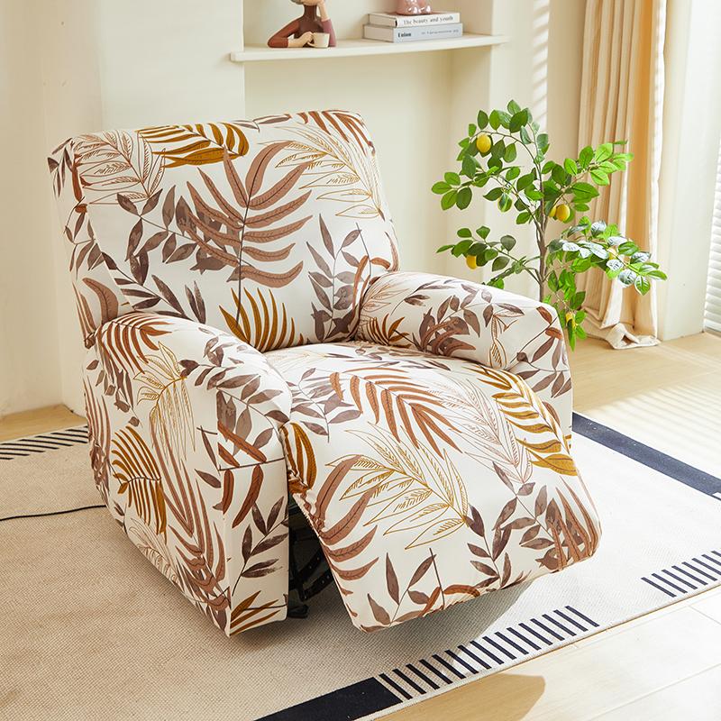 Recliner Chair Cover 4-Pieces, Stretch Sofa Slipcover 1 Seater Sofa Covers for Living Room Furniture Covers with Elastic Bottom
