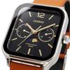 Casio Standard Moon Phase Analog Men's Watch MTP-M305L-1AV with Brown Leather Band and Black Dial, Imported