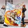 1pc Fairy Tail2 Theme Soft Flannel Throw Blanket - Digital Print, Polyester, Cozy for All Seasons, Perfect for Outdoor, and Travel