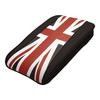 SKYBELL Armlehne, Autositzkissen, Dünn, Kompatibel mit Mini Cooper, BMW, MINI, Universal, Nachrüst-Armlehne, Kunstleder (Union Jack [Schwarz])
