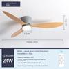 Nordic Ceiling Fan Lamp Wireless Toning Solid Wood Ceiling Fan Lamp Dining Room Living Room Simple Variable Frequency Band Electric Fan Chandelier