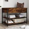 VidaXL Shoe Bench Smoked Oak 70x42.5x50 Cm Engineered Wood, Bench, Storage Bench, Hallway Seat, Bench of 839030