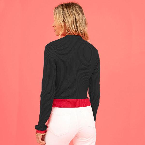 Autumn and Winter Sweater Valentine's Day Love High Neck Knit Sweater Pullover Bottom Sweater