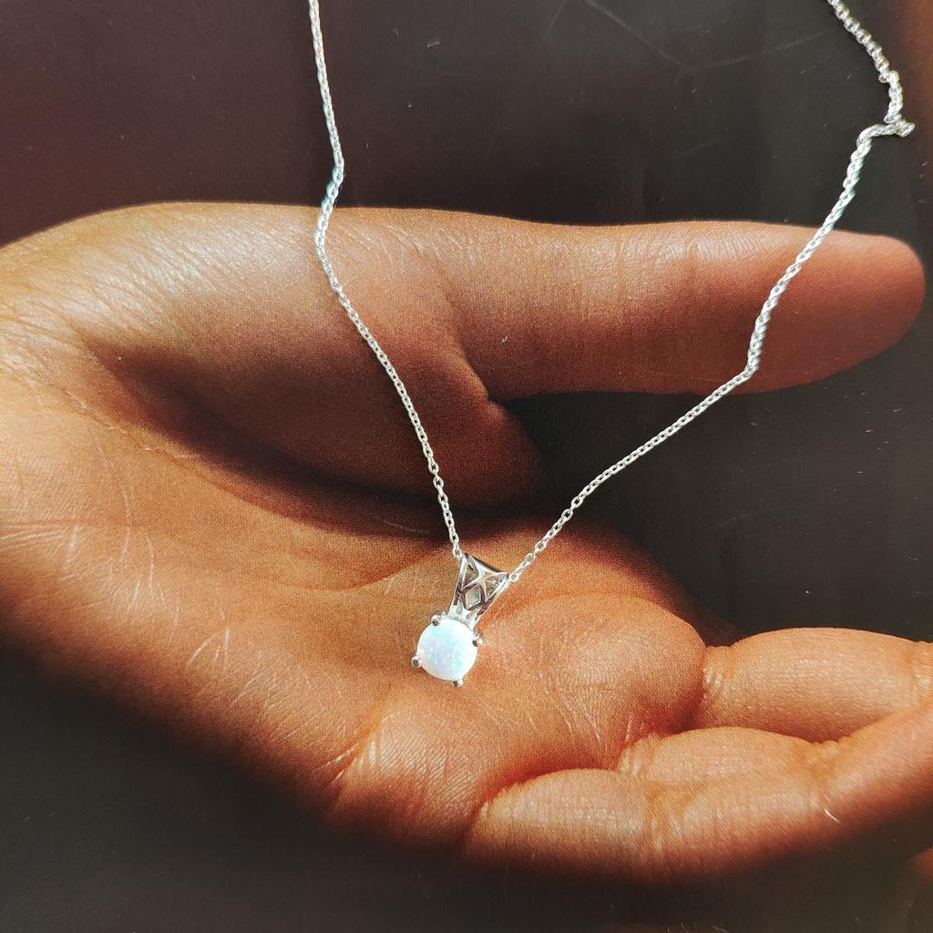 Colier din argint cu opal 0.425ct (2126539)