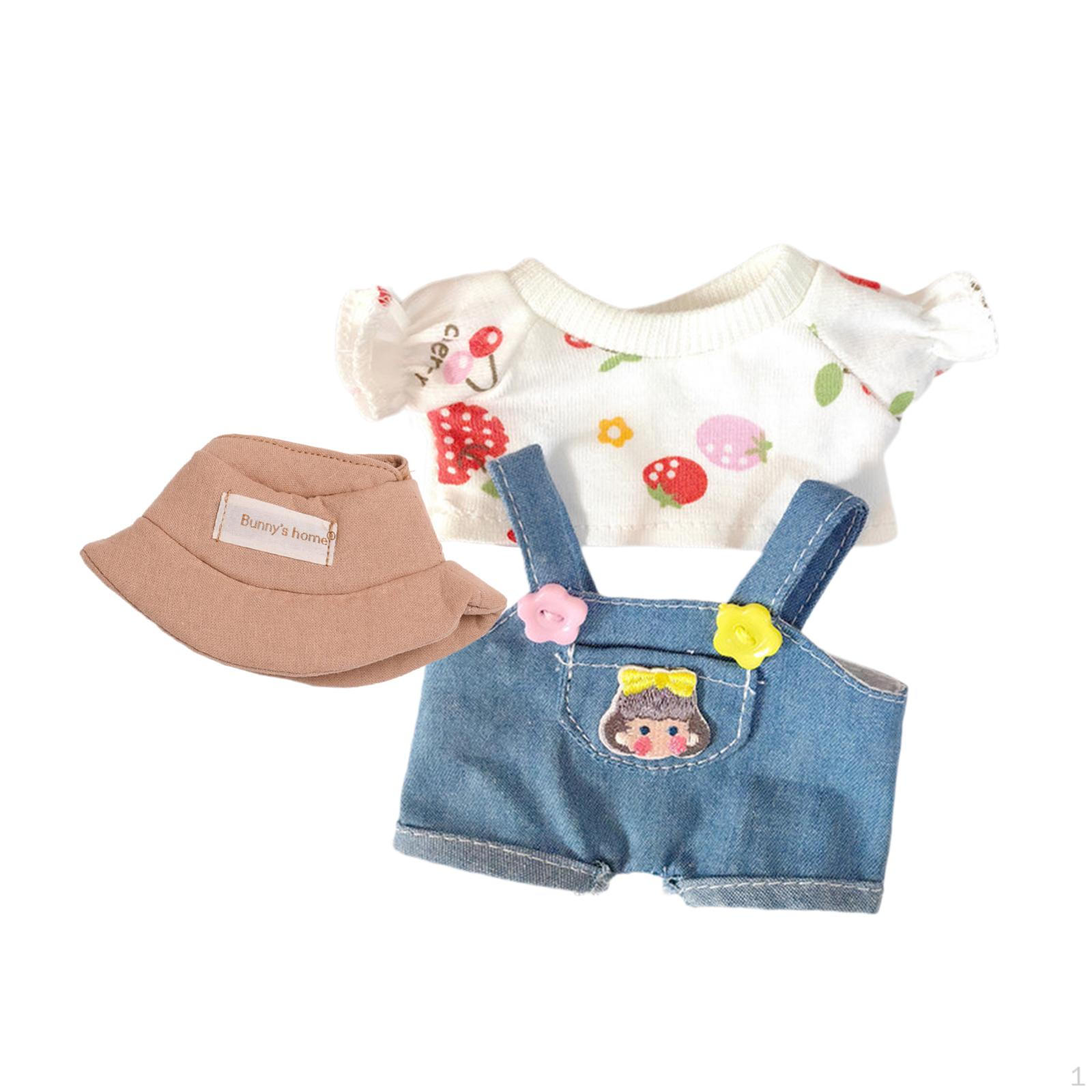 

3 предмета Мини 6 дюймов Кукольный комплект одежды Шляпа для подвески Возраст 57 810 Детский красочный футболка Cherry T suit