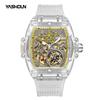Watches Men Luxury Fashion Hollow Full Automatic Mechanical Watch for Men Silicone Strap Waterproof Sports Tourbillon Clock Mens