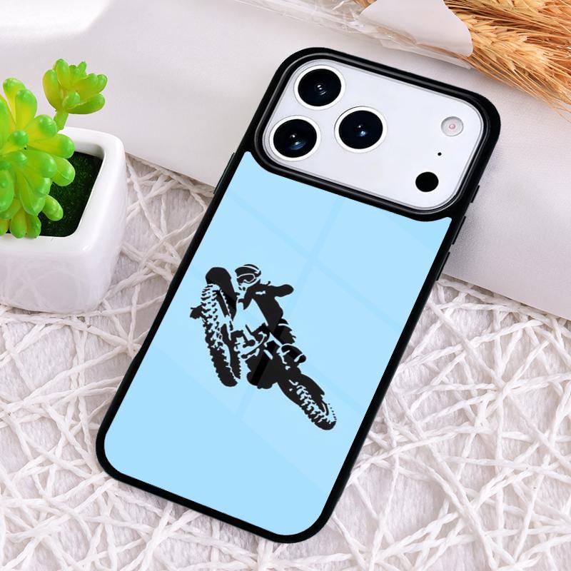 Moto Bike Motocross Shockproof Phone Case for iPhone 17 Air 16e 15 11 12 14 13 Pro Max Cover Coque