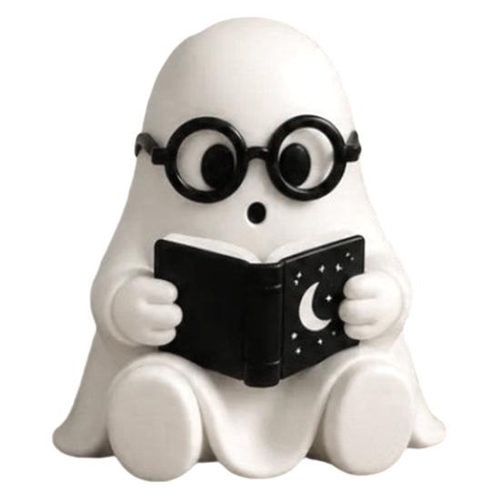 Vielseitige tägliche und Urlaubs-Wohnaccessoires Halloween Geisterfigur, Harz Cartoon Schreibtischornamente, Niedliche Statue Schwarz Weiß Ästhetische Raumdekoration