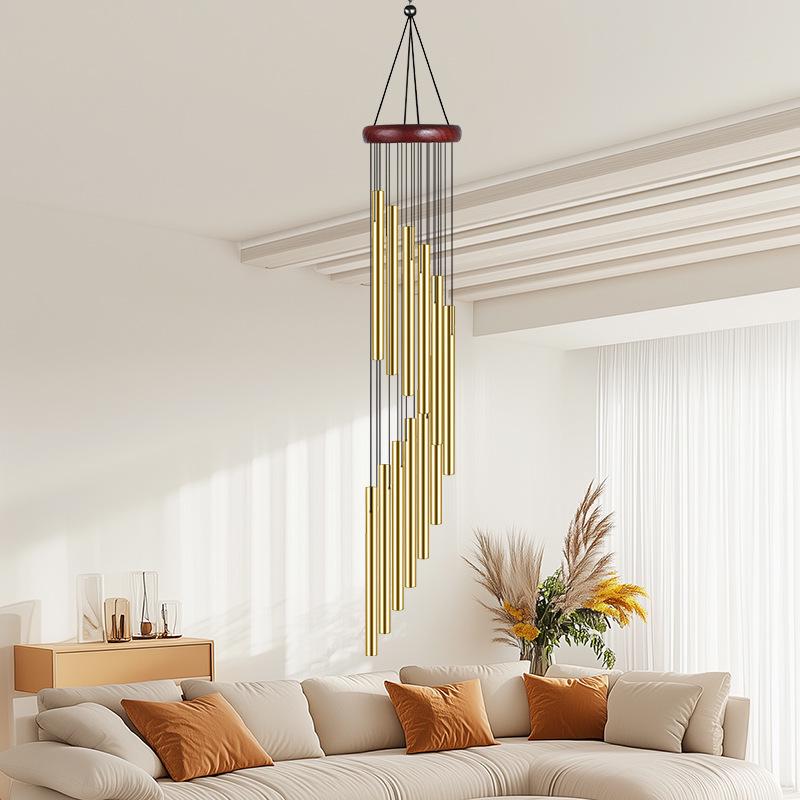 

High-End 12-Tube Metal Wind Chime - Aluminum Wall Hanging Decoration Length approx. 58cm, Width 8.5cm