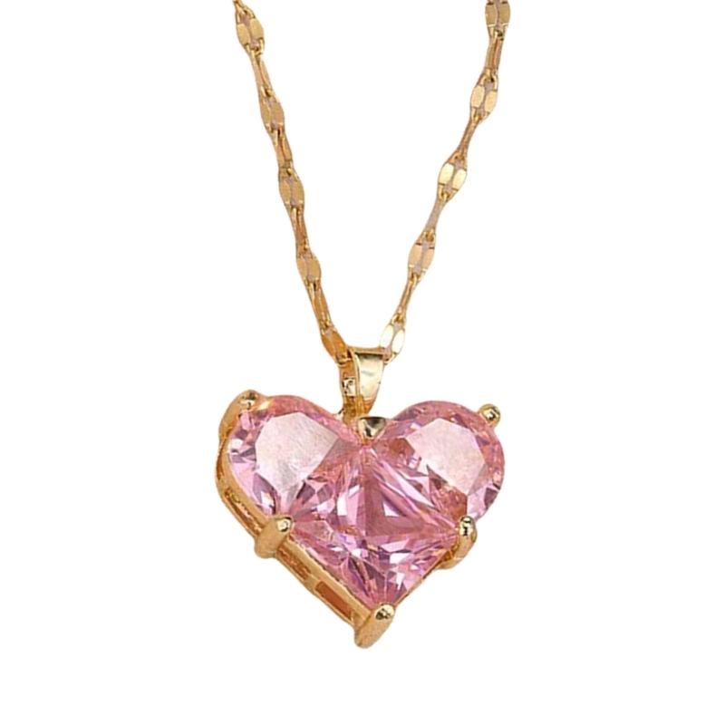 Premium Zirconia Heart Flower Earrings Necklace Offering Exquisite Craftsmanship and Gold/Steel Plating For Comfort