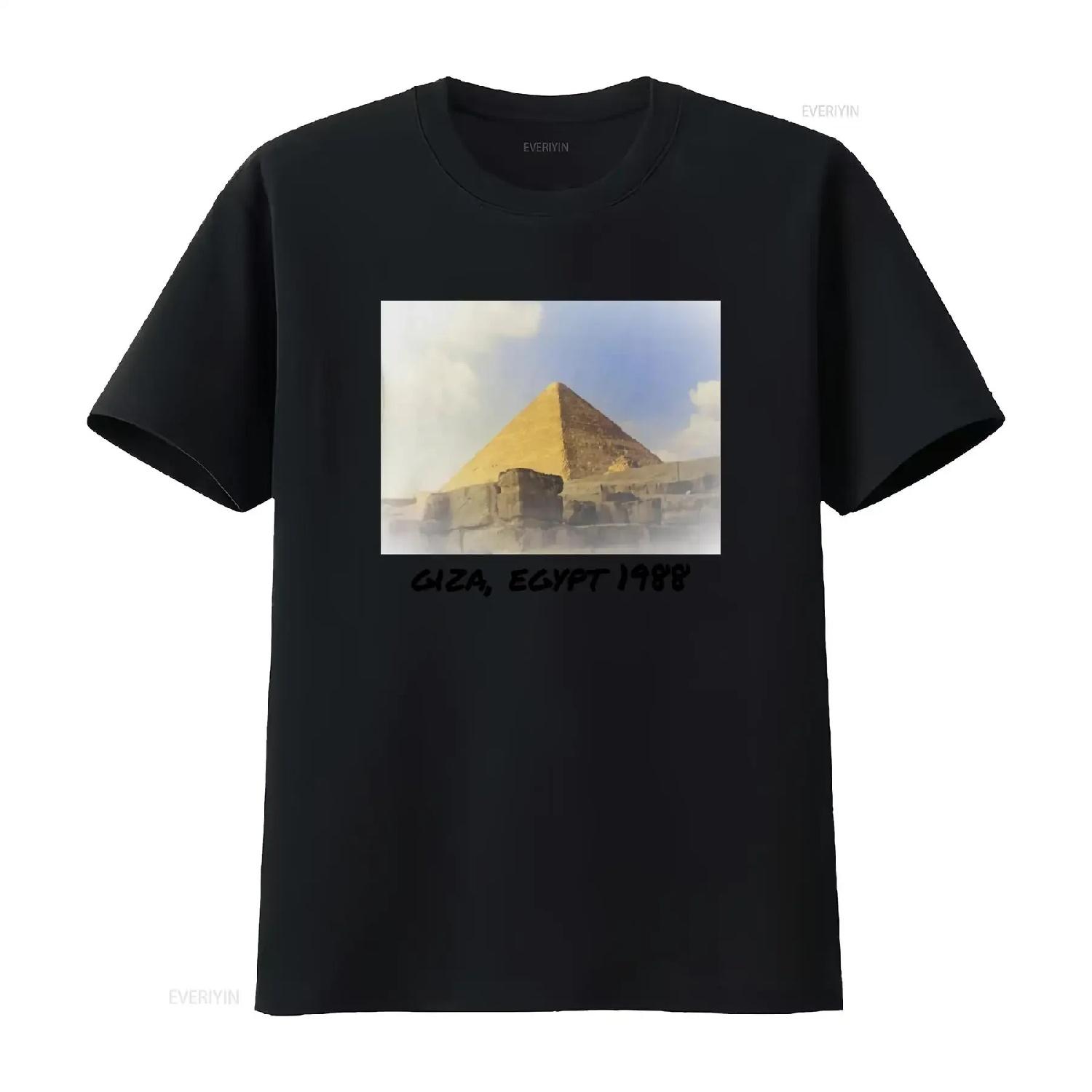 ПИРАМИДА ГИЗЫ ЕГИПЕТ 1988 By Lehara Оригинальная футболка Fine Art Путешествие Пирамиды Сфинкс Каир винтаж Стильная одежда с эффектом потертости S