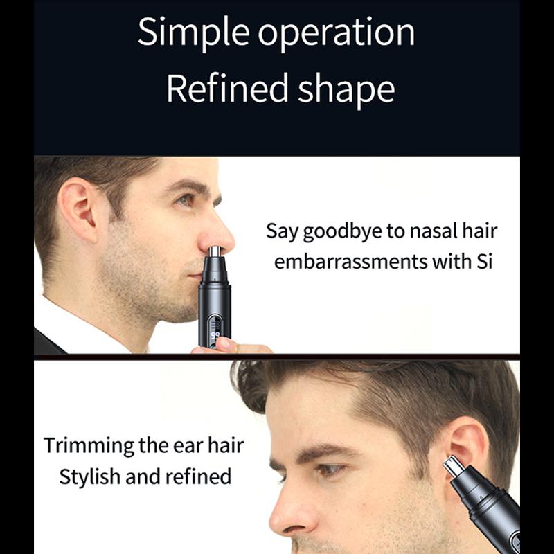 Mini Pocket Nose Hair Trimmer Rechargeable Painless Clipper Nose Ears Hair Waterproof Blade Portable Trimmer With Power Display