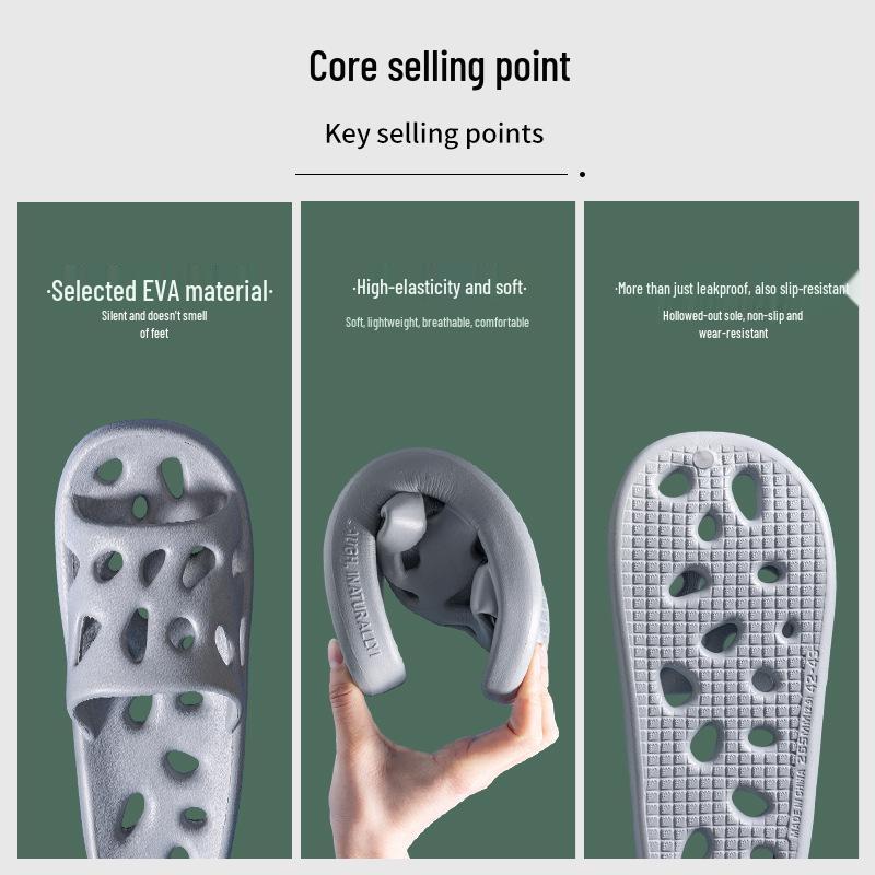 Men's and Women's Quick-Dry Non-Slip Shower Sandals - Summer Water-Permeable Indoor Slippers