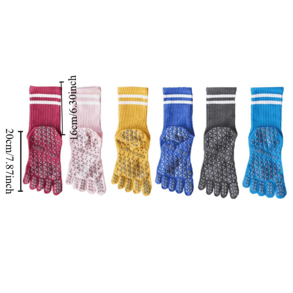 Trendy Non-Slip Grip Pilates Socks Cotton High-elastic Yoga Socks Sweat-absorbent Breathable Floor Socks Fall Winter Style