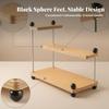 Desktop Storage Rack Staggered Shelves 3 Tier Shelf Wood Wooden Desk