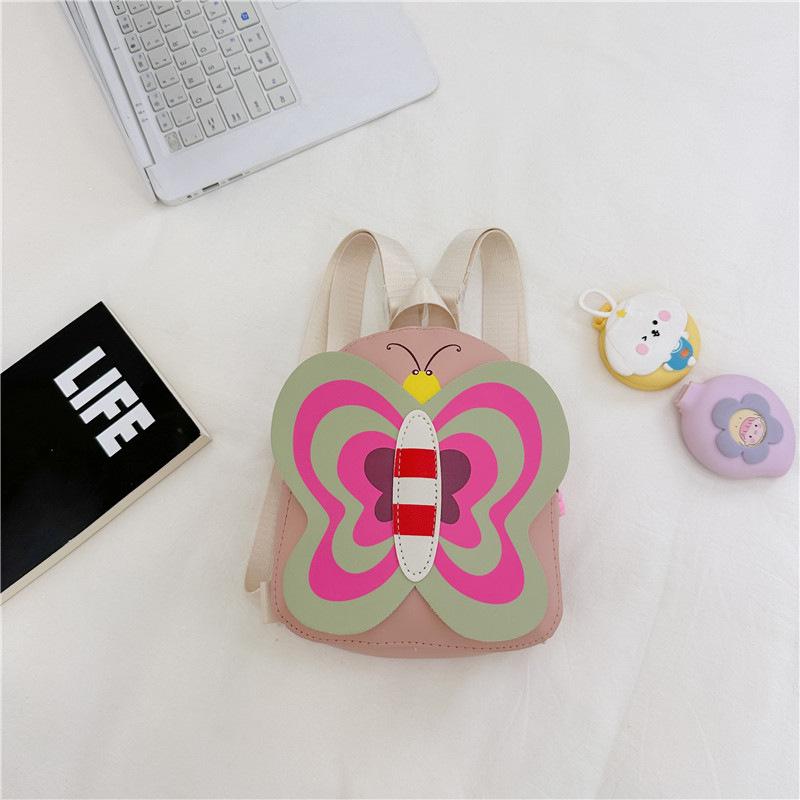

Children s Double-shoulder Backpack, Cute Butterfly-shaped Large-capacity Backpack, Kindergarten Money Box рожевий