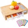 Tagliere Multifunzione in Legno con 3 Cassetti e Grattugie Regalo