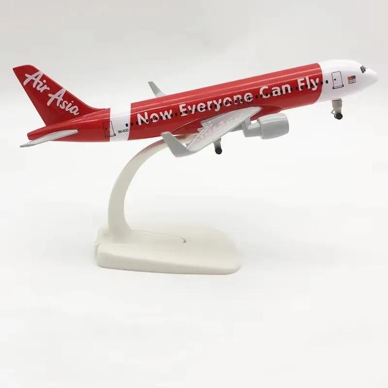 16/20cm Diecast Metal  Air Asia A320 Plane Airplane Model Aircraft Model Toy for Christmas Gift Collection