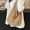 Lazy Style Crochet Shoulder Bag Large Capacity Tote Bag Trendy Women Straw Woven Bag  Ladies