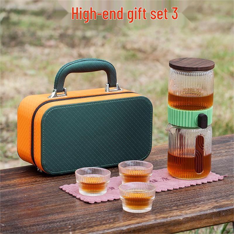 Qianxing Portable Glass Gongfu Tea Set
