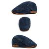 Denim Cotton Beret Hat Soft Material Peaked Cap Adjustable Flat Visor Hat  Casual Wear