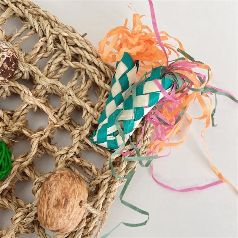 Parrot Toy Bird Cage Toy Hangable Perch Colorful Tearing Toy Birdcages Accessories Budgies Standing Macaws Chewing Toy