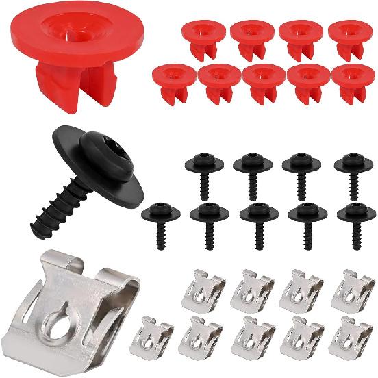 10 Sets T30 Engine Splash Shield Guard Undertray Cover Screws Bolt Nut Clip Kit, Screws Bolt Nut Clip Kit Fit For Ford Focus Fusion Escape Explorer