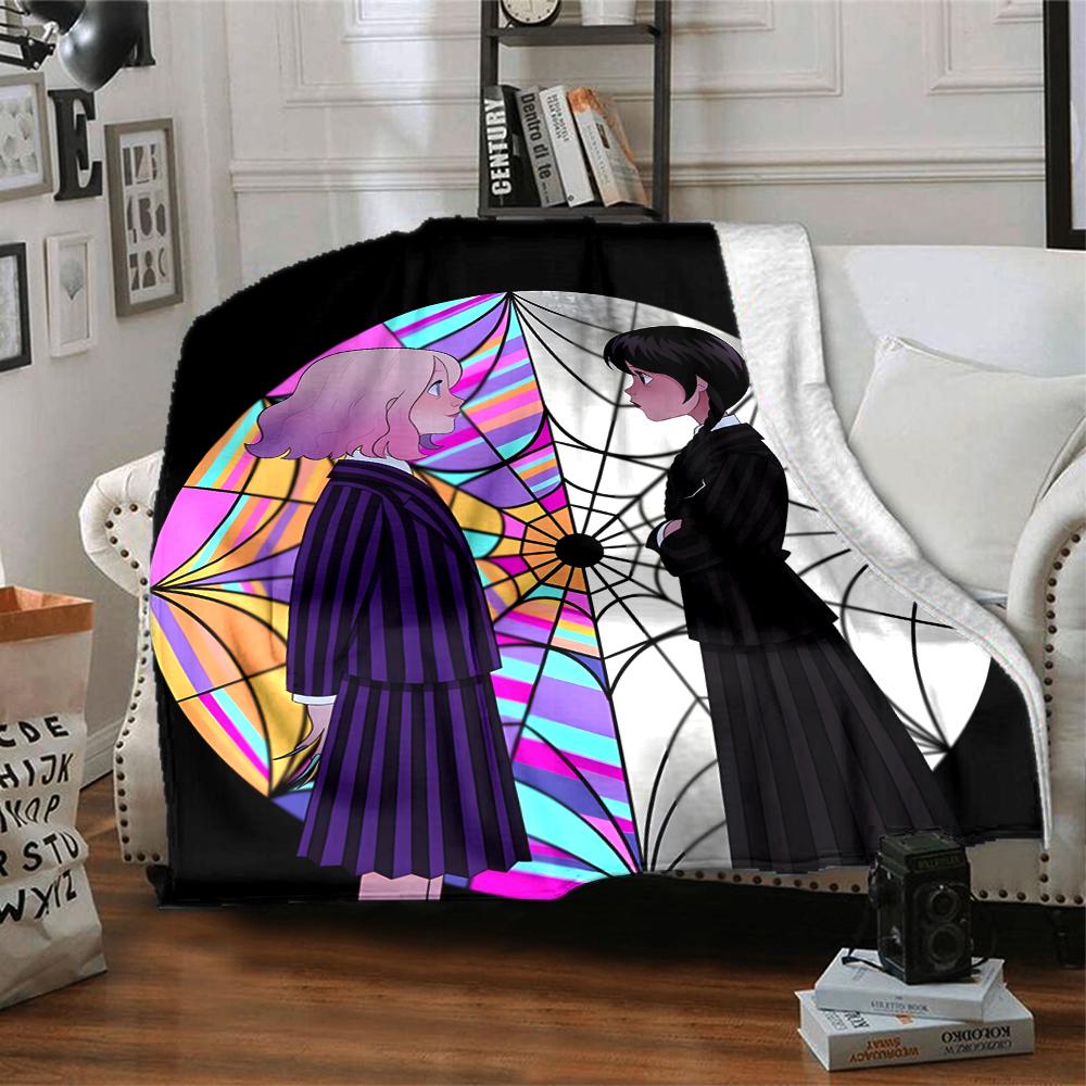 1pc Addams Family Wednesday7 Blanket, Gift, for Men and Women, Soft Blanket, Good for Sofa Bed Couch Travel, Lightweight Flannel Blanket