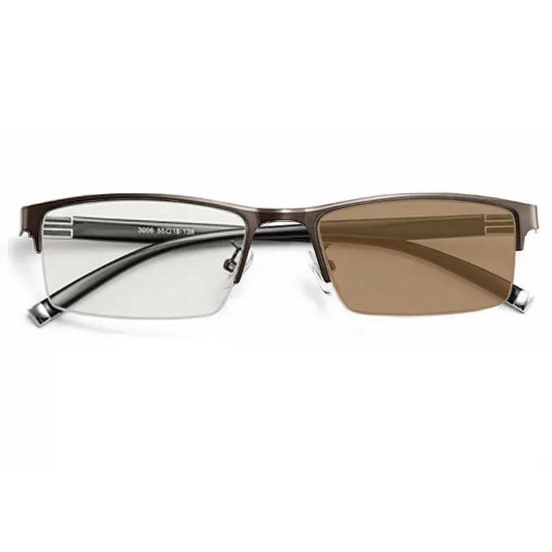 Lunettes de lecture à changement de couleur Ajustement progressif de la vision Lunettes bifocales multifocales pour hommes Conversion lumineuse