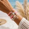 Fantasy Fishtail Pendant Bracelets Set for Women Fashion Handmade Rice Bead Shell Starfish Flower Wrap Bracelets Party Jewelry