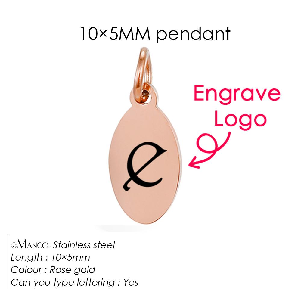 

e-Manco Custom Logo Tags Stainless Steel Charms for Necklace Bracelets 6 Sizes to Choose