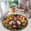 Cute Christmas Day Gift Bell Santa Claus Snowman Christmas Tree round rug Home Soft Decorative Anti slip Chair Mat Carpet Outdoor Floor Mat Carpet 33