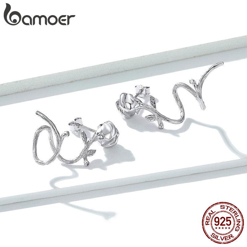 

BAMOER Женские серьги Роза из 100% 925 стерлингового серебра BSE238