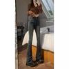 Retro Cement Gray High-Waist Flared Stretch Jeans - 2024 Winter Collection