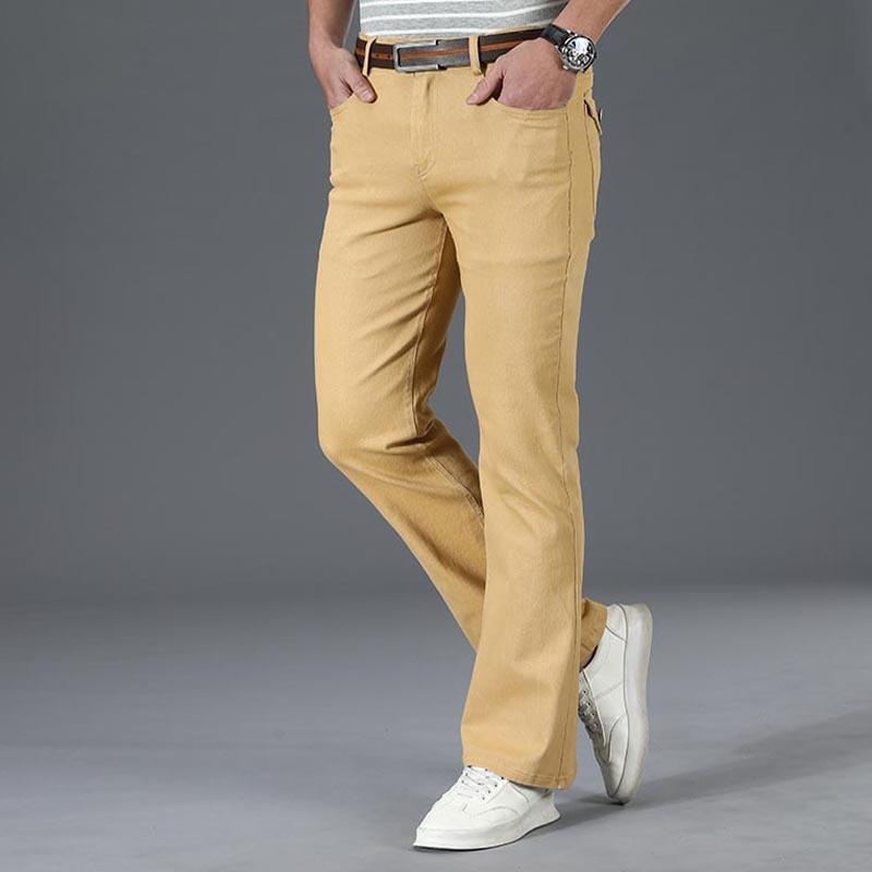 Korean style Trendy Casual Denim Flared Pants Men's Stretch Micro-Flared Pants