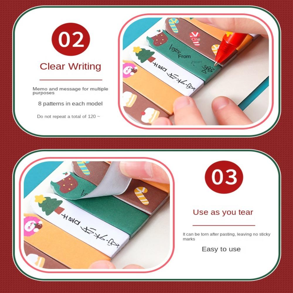 120 Sheets Christmas Memo Pad Notepad Label Note Study Supplies Christmas Sticky Notes  Xmas