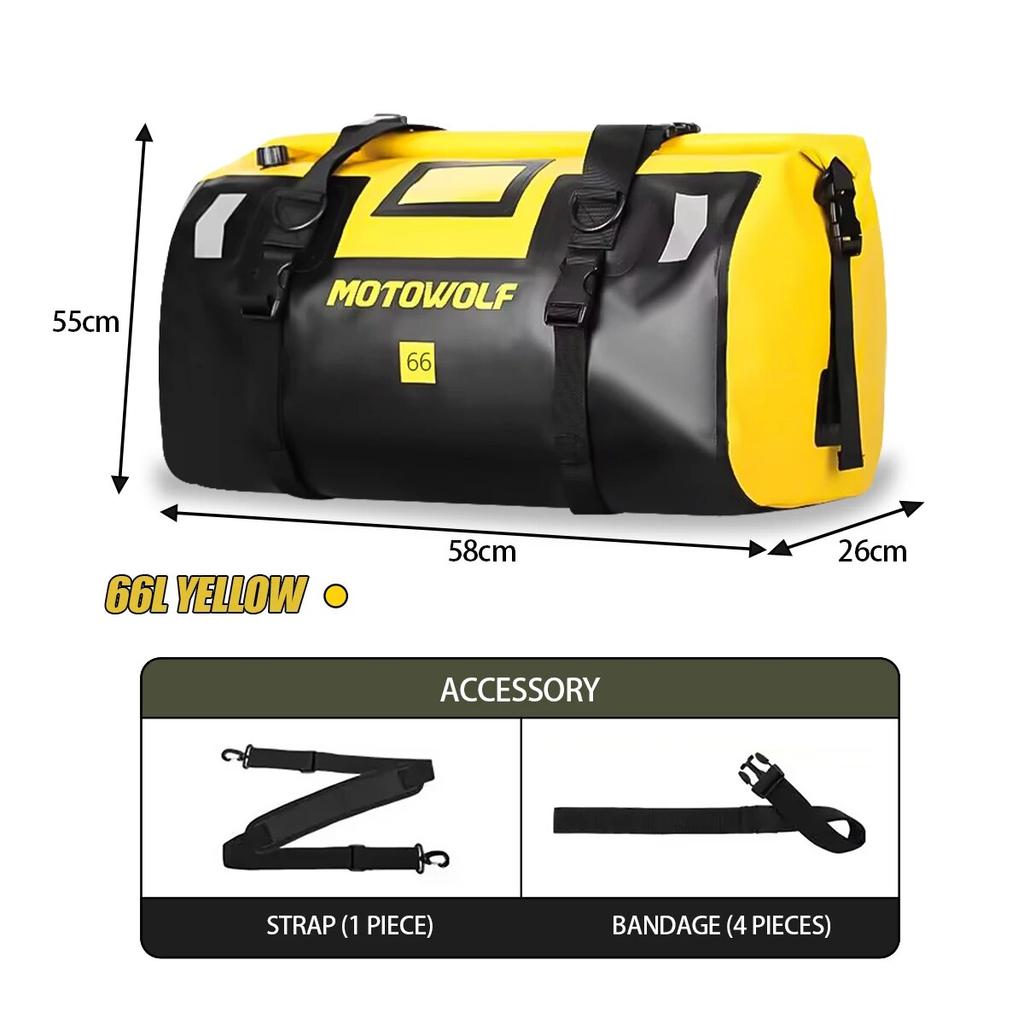 Universal 40L 66L Motorrad wasserdichte Hecktasche Helm langlebige hintere Moto Sitztasche hohe Kapazität Reiten Motocross Outdoor-Tasche