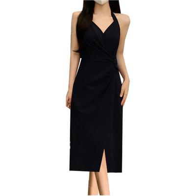BEYANE Langes Midi-Kleid mit elegantem Cabaret-Kleid für und Soziales Midi Locker Cabaret Plus Neckholder Ein Cache-Coeur-Detail, Hochzeiten, Konzerte,