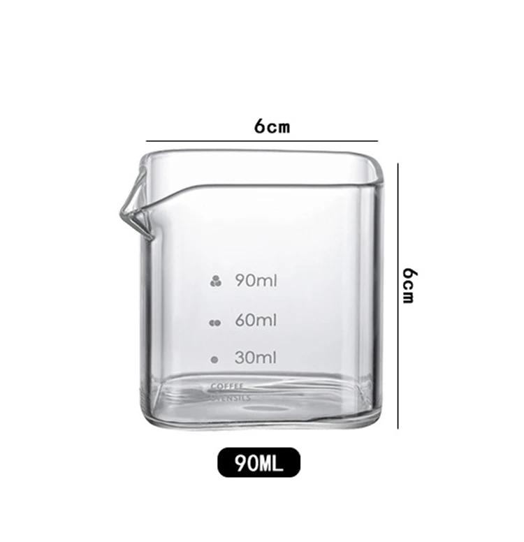 Einzel Ausguss Messbecher Dreifach Ausgießer Milchbecher 90/120ML Espresso Shot Gläser Teile Klares Hoch Borosilikatglas Becher