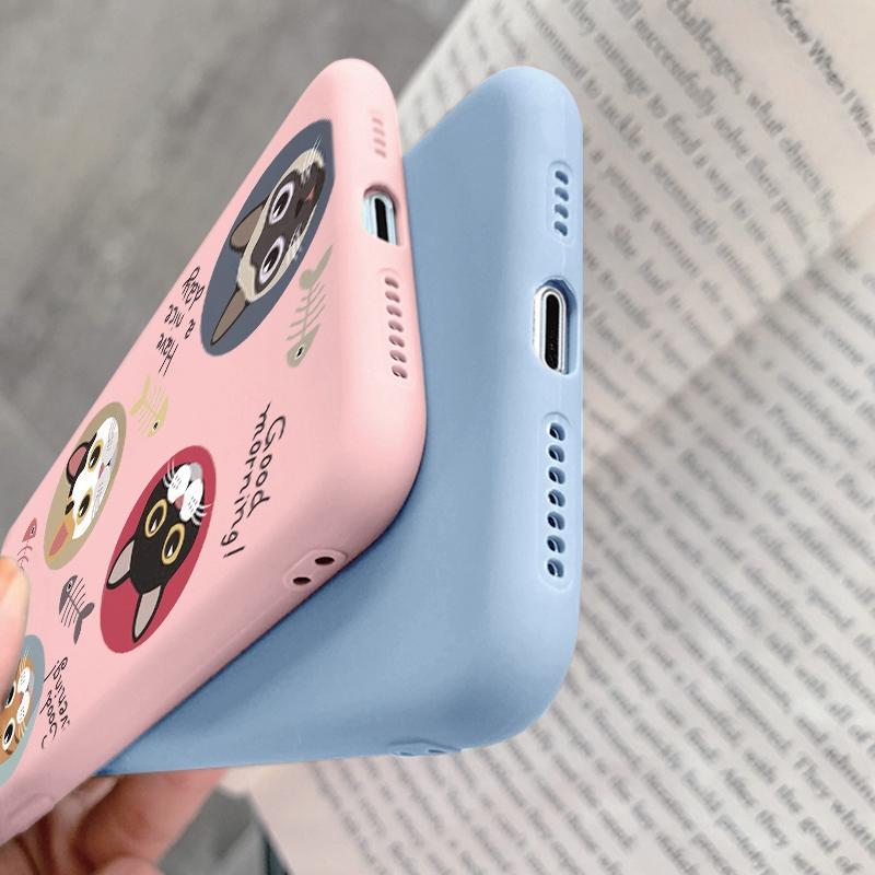 Custodia Morbida in Silicone con Motivo Gatto Per Samsung M35 A55 A35 Xiaomi Redmi Note 13 Poco C65 iPhone 15 Huawei Honor Realme Cover Protettiva Antiurto per Fotocamera