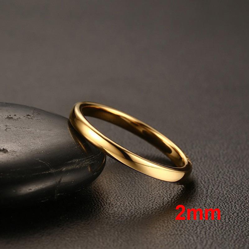 Einfache 2/3/4/5/6mm Ringe für Damen, Klassische Schlichte Eheringe Minimalistischer Schmuck, Anti-Allergie Edelstahl Metallring 9 gray