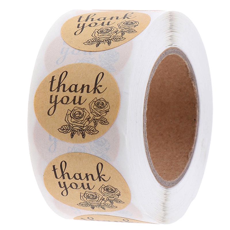 Cowhide Thank You Barcode Stickers: Handmade Round Self-Adhesive Labels for Baking Customization